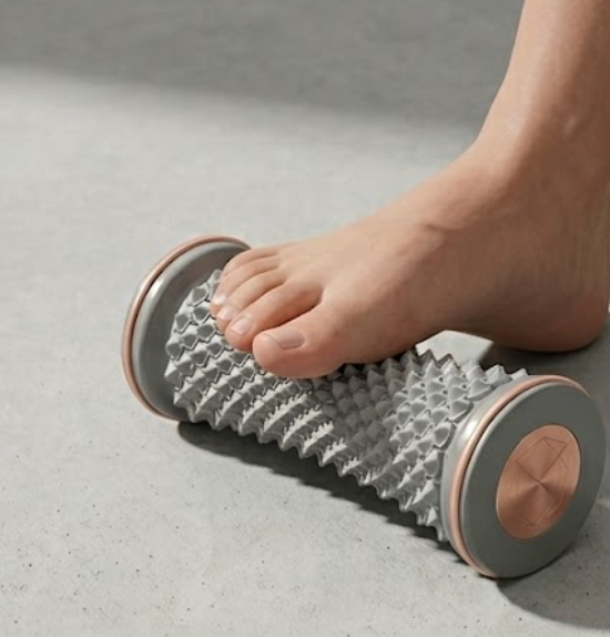 Foot roller for plantar fasciitis relief and toe correction pre-session activation